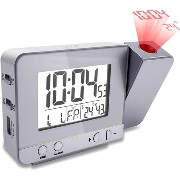 Wall Decor Digital Projection Alarm Clock Dimmable Alarm Clock With